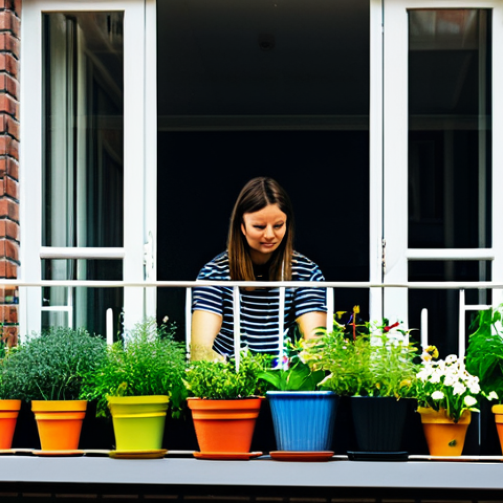 Urban Oasis**

"A cozy balcony in Amsterdam, overflowing with potted herbs, vegetables, and colorful flowers. A person is tending to the plants, wearing comfortable clothing. Warm sunlight filters through, creating a peaceful atmosphere. Safe for work, appropriate content, fully clothed, family-friendly, perfect anatomy, natural proportions, professional photography, high quality."

**